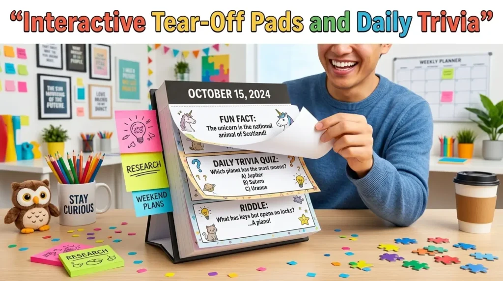 Interactive Tear-Off Pads and Daily Trivia