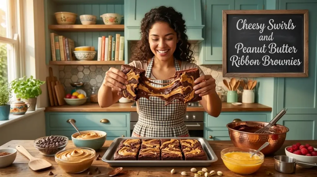 Cheesy Swirls and Peanut Butter Ribbon Brownies